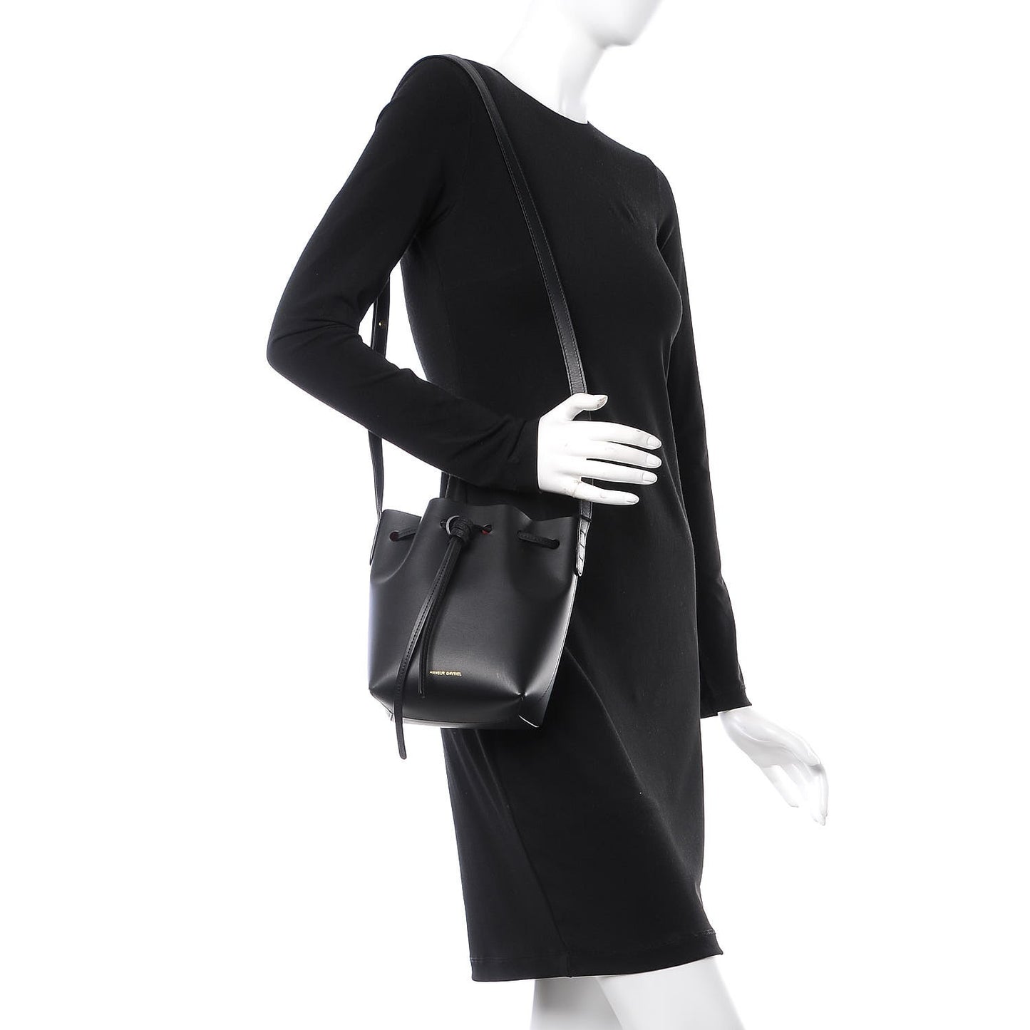 Calfskin Mini Mini Bucket Bag Black Flamma