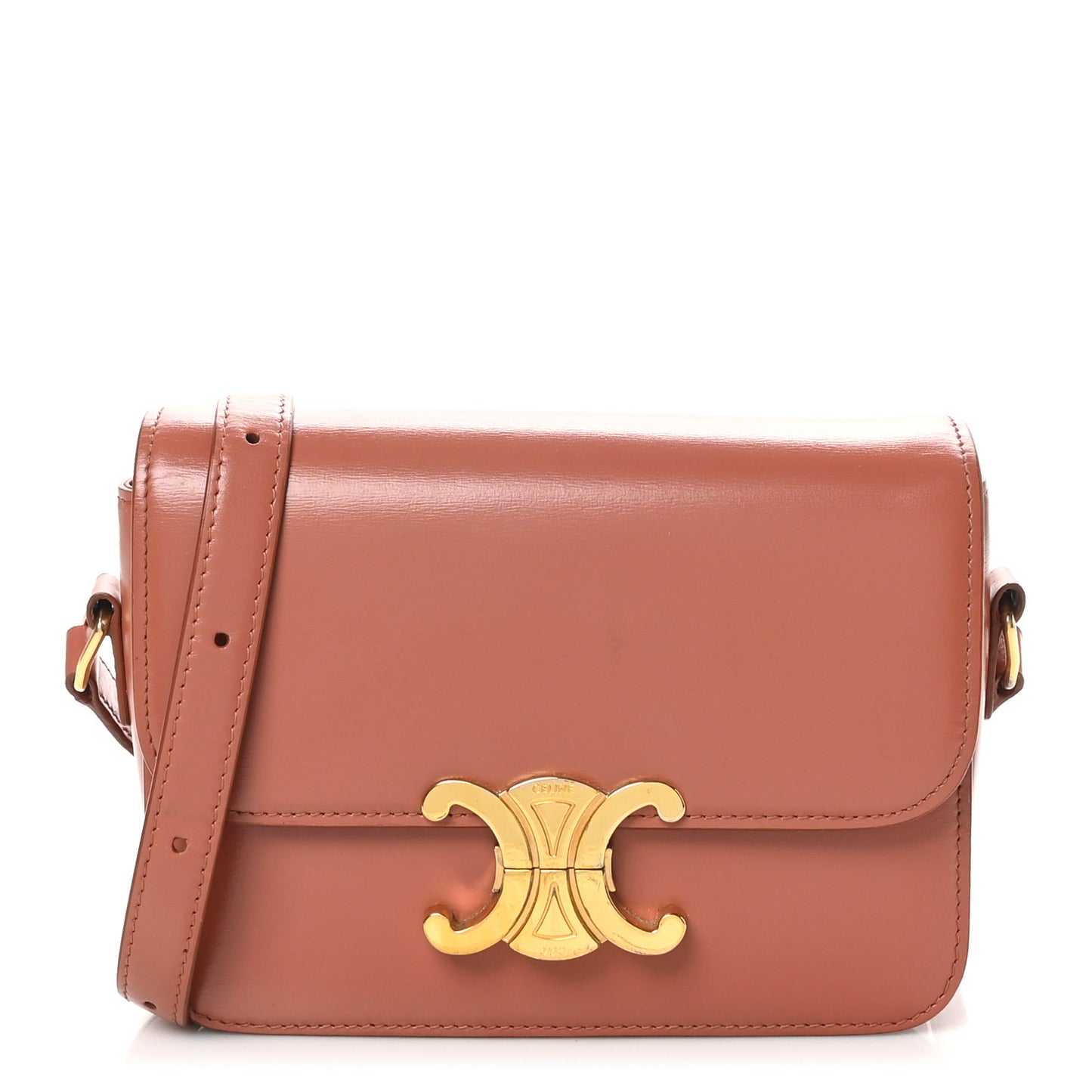 Shiny Calfskin Teen Triomphe Terracotta