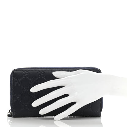 Gucci Guccissima Zip Around Wallet Blue 2 of 11