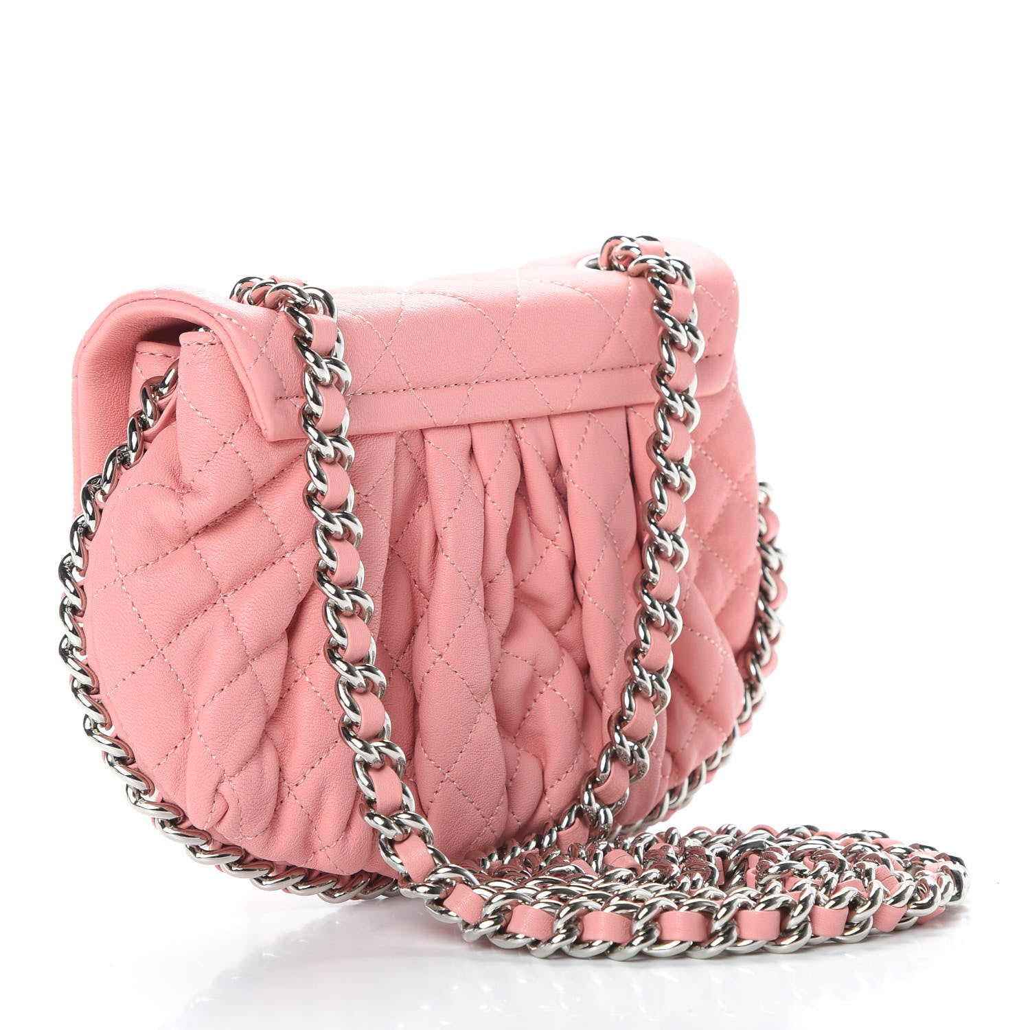 Chanel Washed Lambskin Quilted Mini Chain Around Messenger Pink 3 of 11
