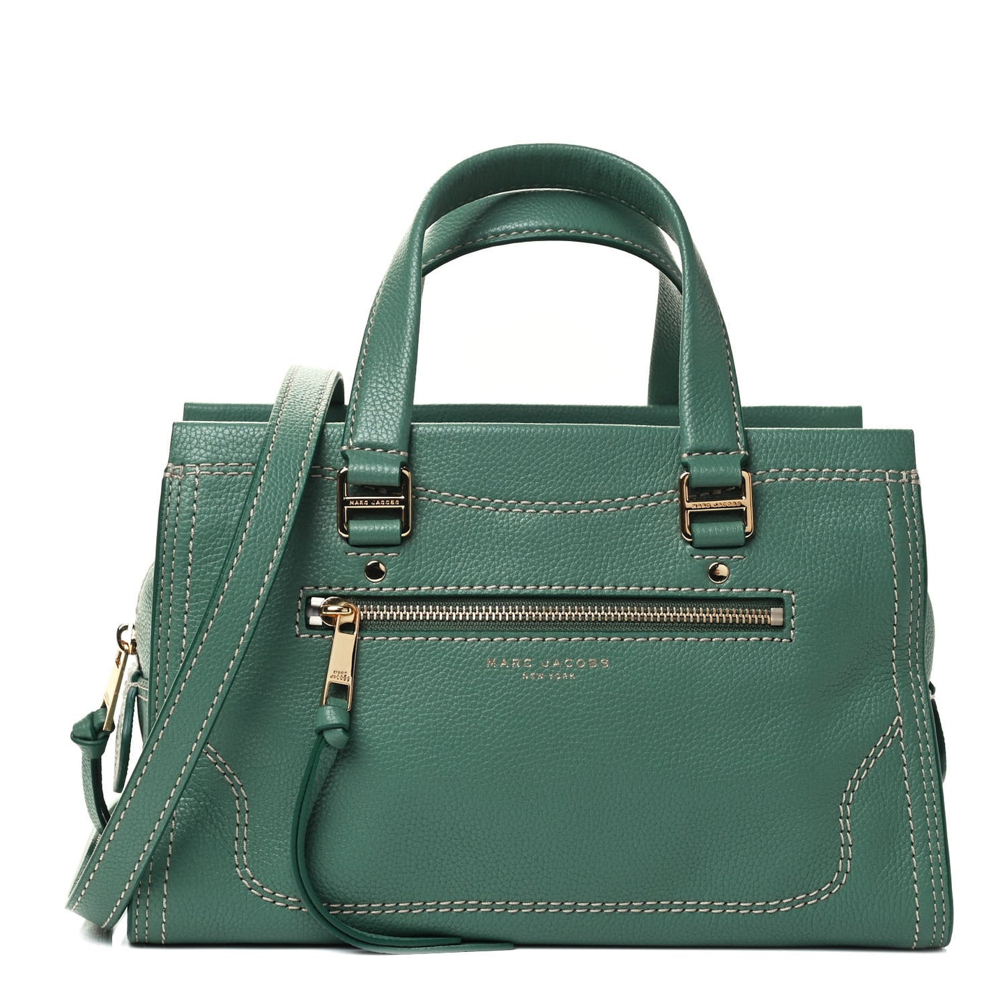 Textured Calfskin Cruiser Convertible Satchel Green