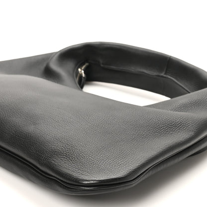The Row Grained Calfskin Small Everyday Shoulder Bag Black 9 of 9