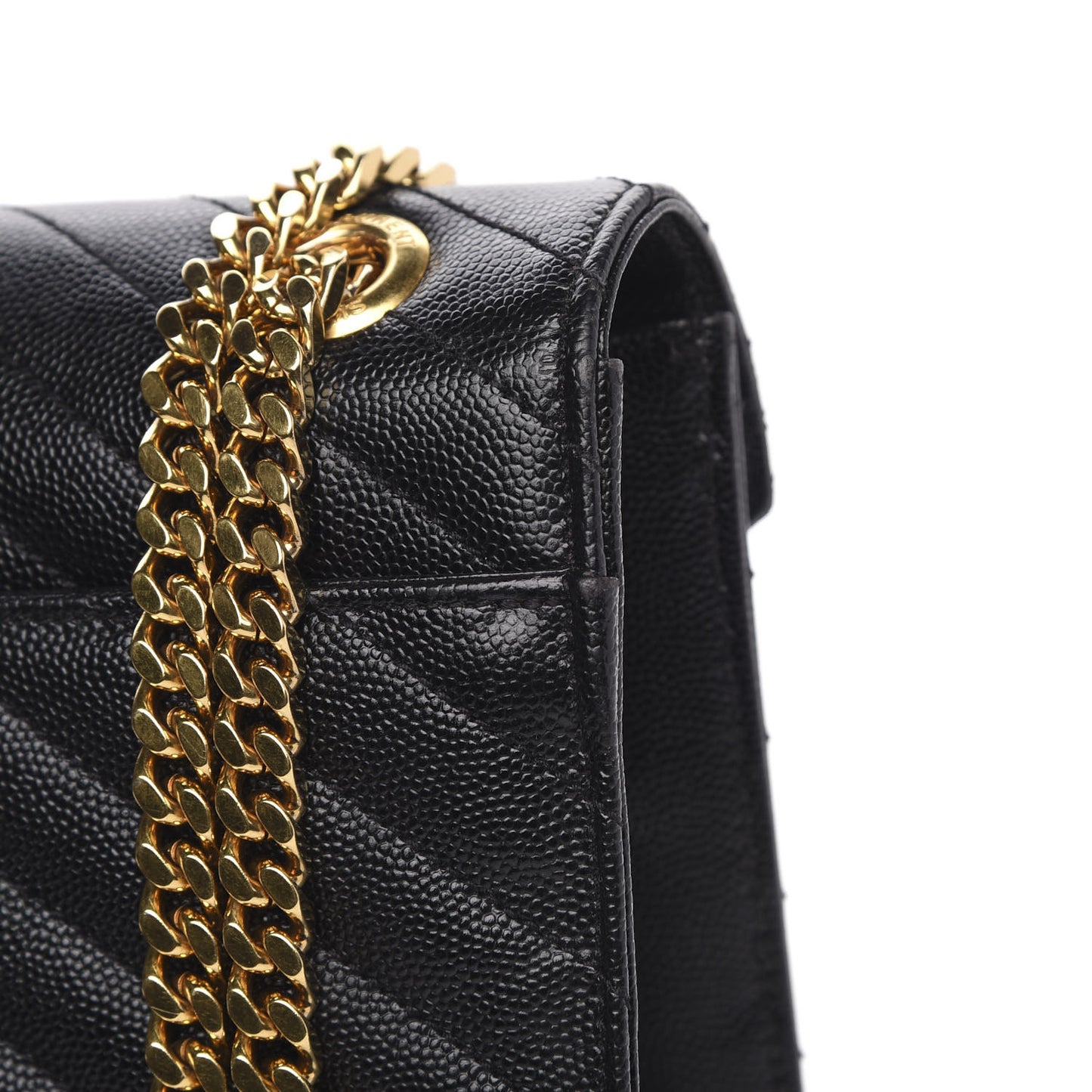 Grain De Poudre Matelasse Chevron Large Monogram Satchel Black