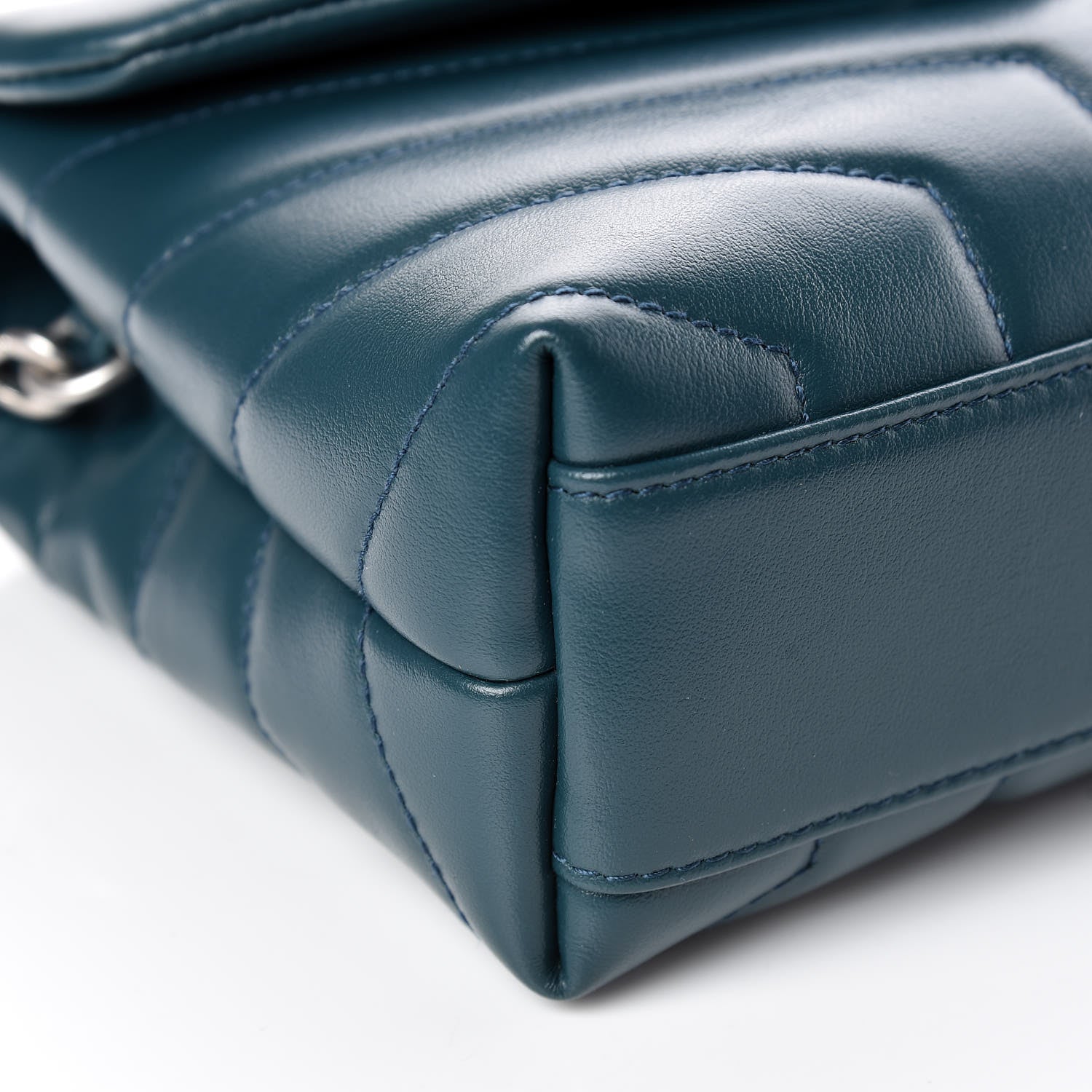 Saint Laurent Calfskin Y Quilted Monogram Toy Loulou Satchel Dark Turquoise 5 of 11