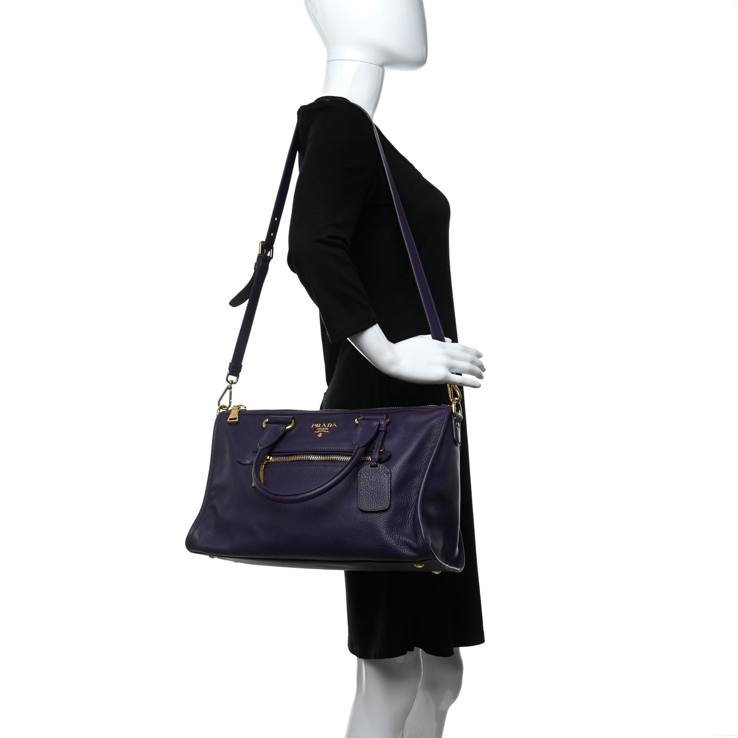Vitello Daino Shopping Satchel Uva