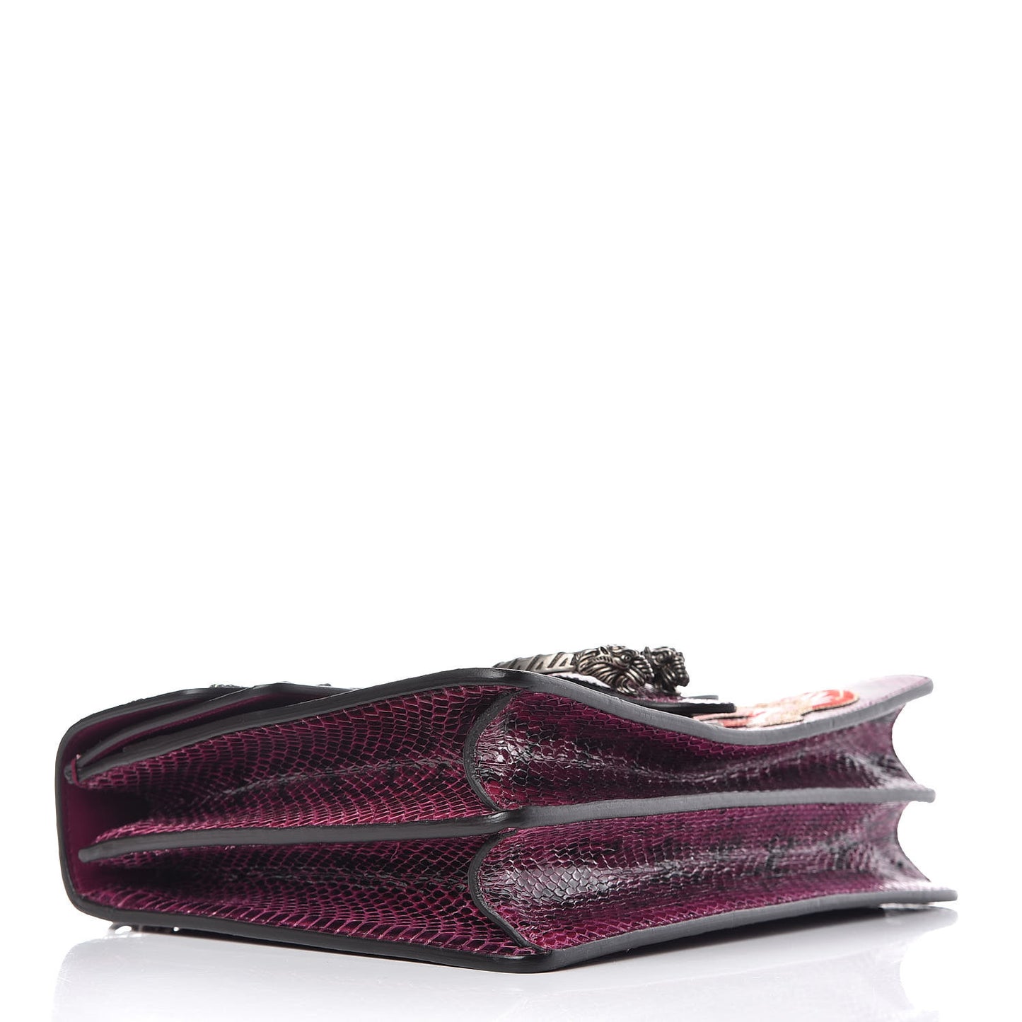 Elaphe Dragon Embroidered Medium Dionysus Shoulder Bag Violet Cyclamen Multicolor