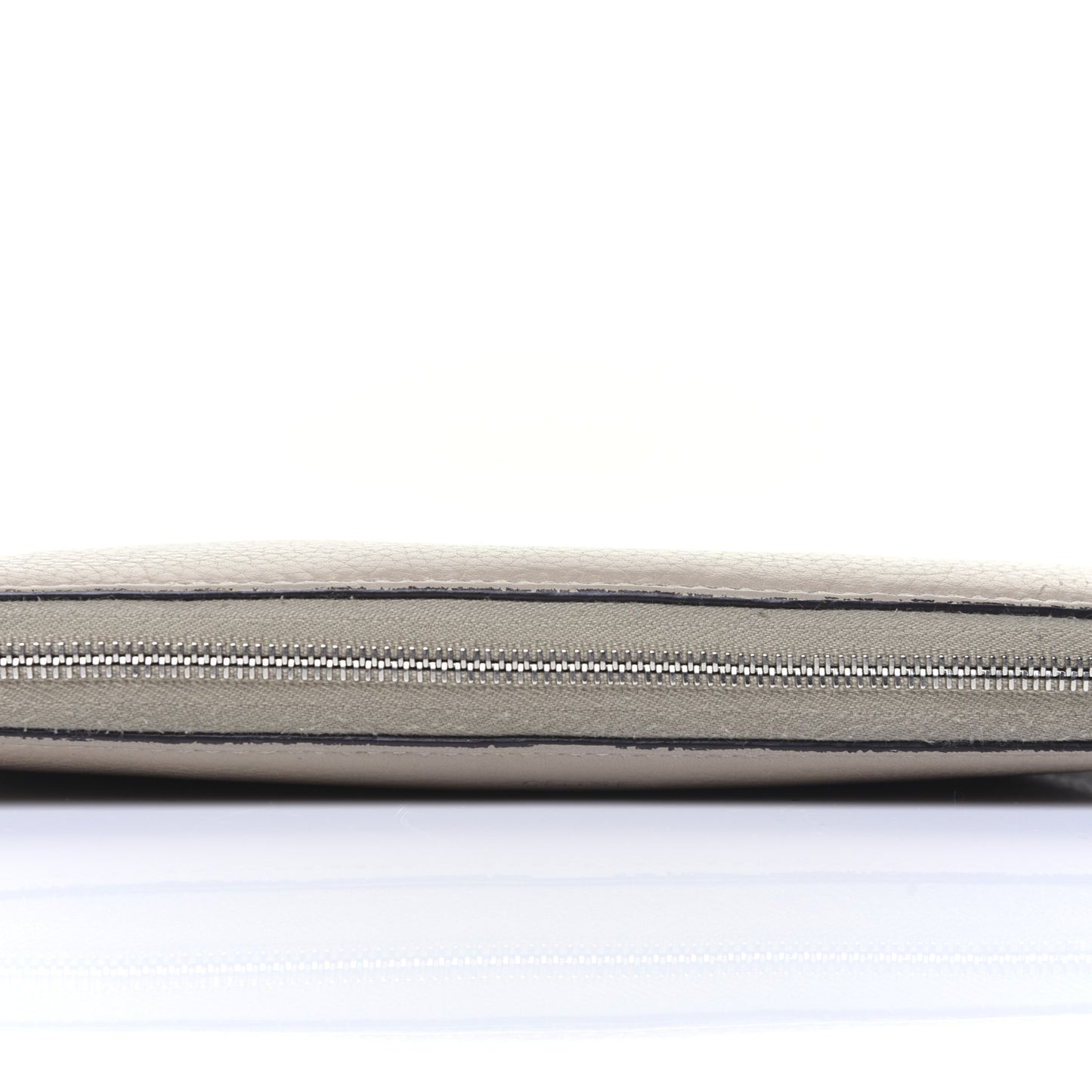 Drummed Calfskin Zip Around Organizer Wallet Dune
