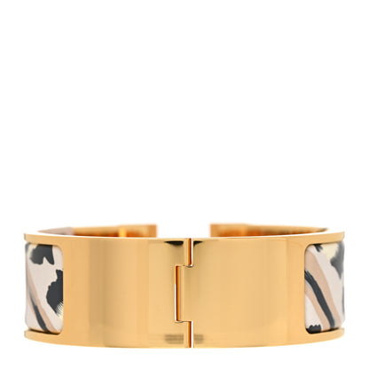 Hermes Enamel Printed Wide Clic Clac H Bracelet GM Lumiere 3 of 4