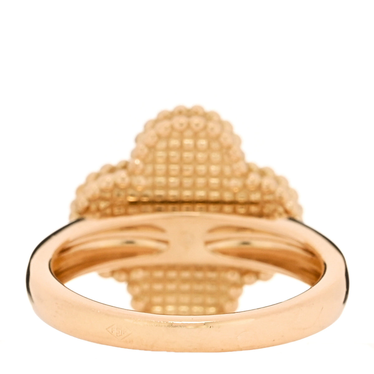 18K Yellow Gold Diamond Carnelian Vintage Alhambra Ring 52 6