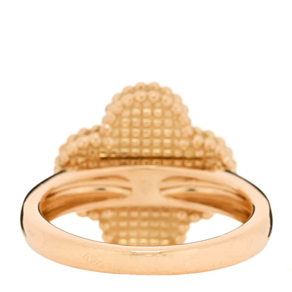 Van Cleef & Arpels 18K Yellow Gold Diamond Carnelian Vintage Alhambra Ring 52 6 3 of 5