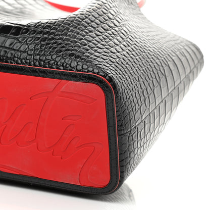 Christian Louboutin Crocodile Embossed Calfskin Spiked Cabarock Shopper Tote Black 9 of 9