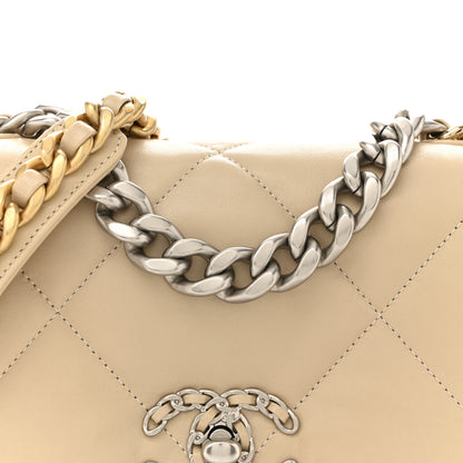 Chanel Lambskin Quilted Medium Chanel 19 Flap Beige 8 of 12