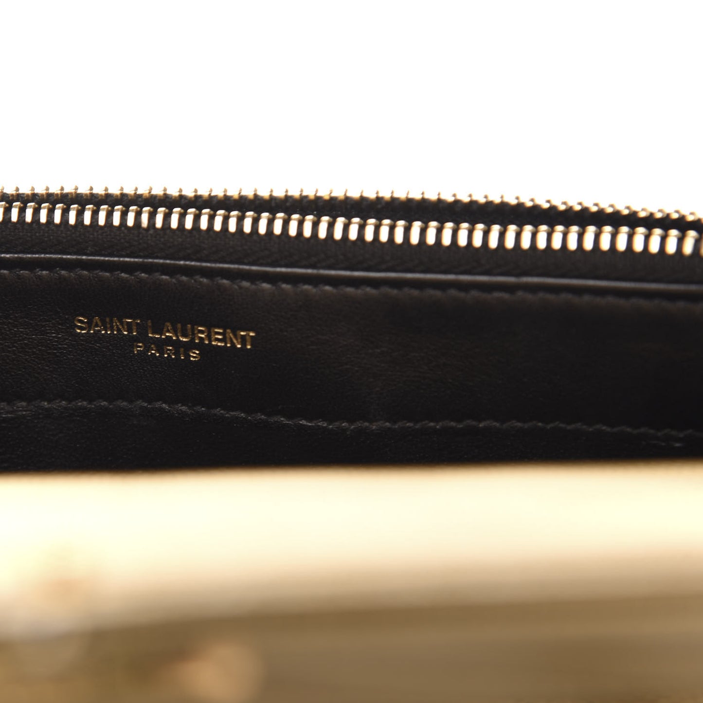 Metallic Calfskin Matelasse Chevron Monogram Envelope Chain Wallet Antic Gold