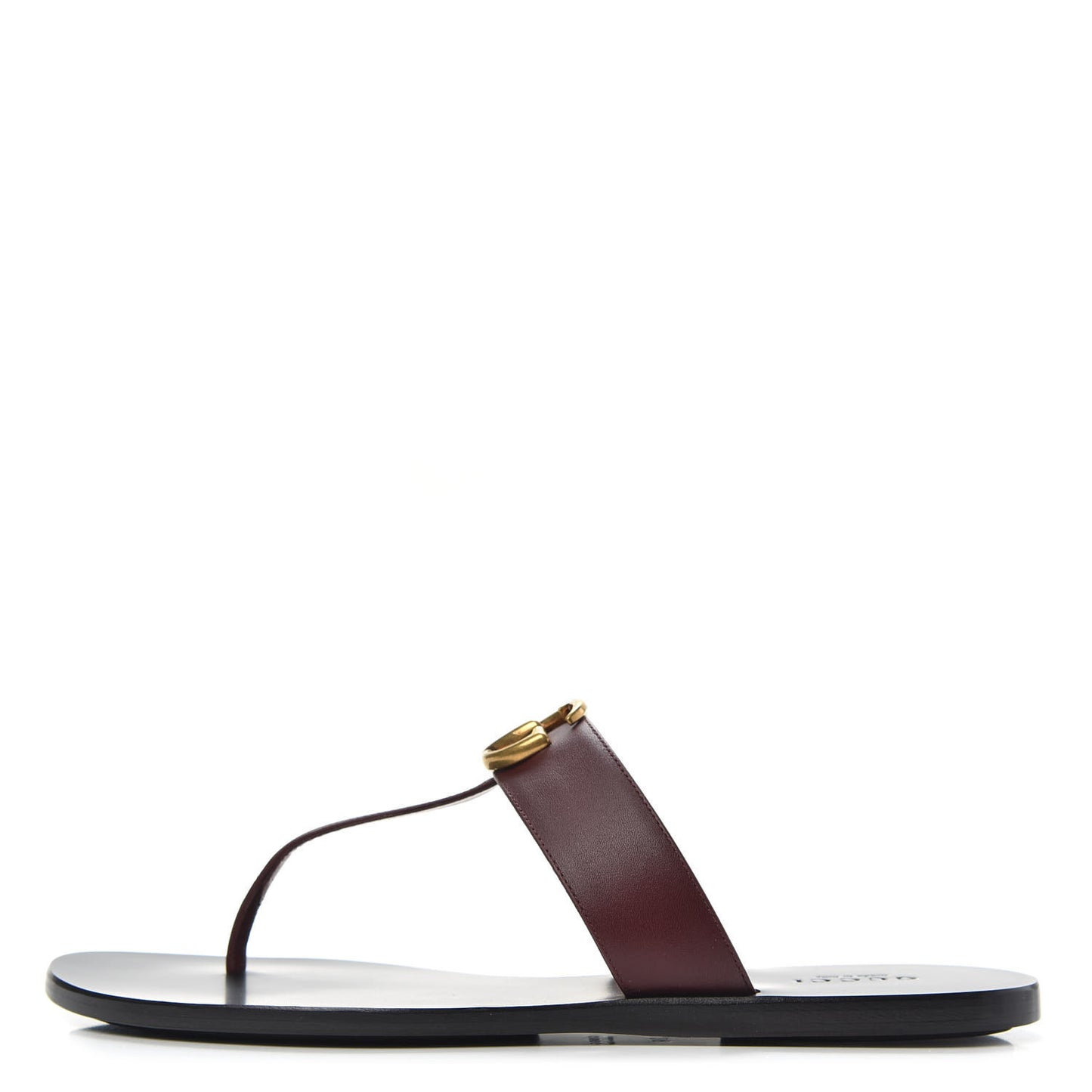 Calfskin GG Marmont Thong Sandals 38 Vintage Bordeaux