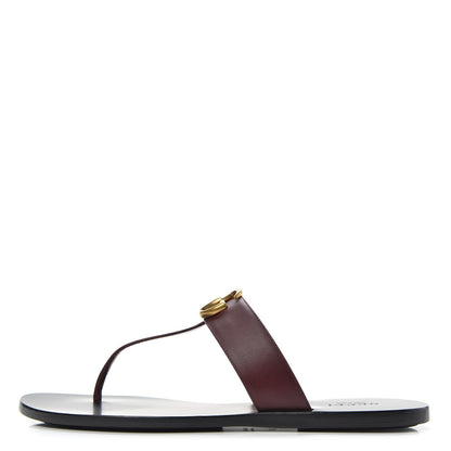 Gucci Calfskin GG Marmont Thong Sandals 38 Vintage Bordeaux 1 of 8