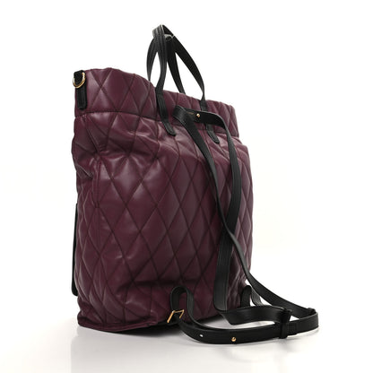 Givenchy Rubberized Canvas Quilted Duo Backpack Aubergine 2 of 9