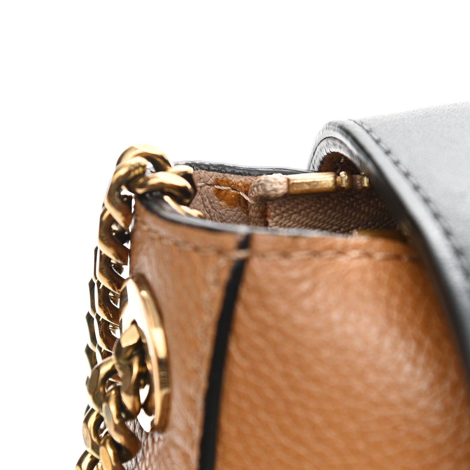Chloe Calfskin Medium Clare Top Handle Bag Tan Black 17 of 21