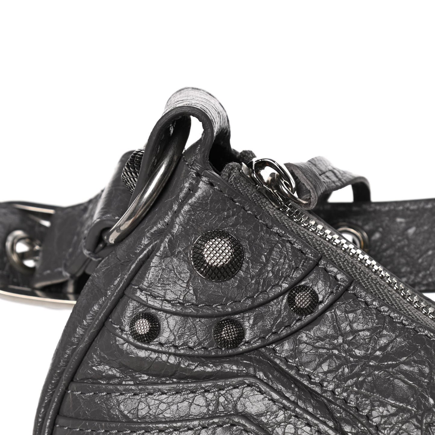 Agneau Arena Le Cagole Shoulder Bag XS Dark Grey