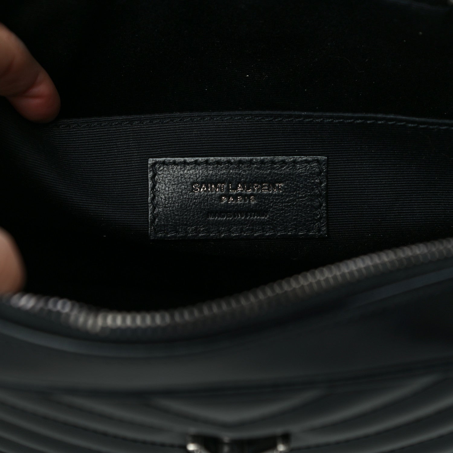 Saint Laurent Calfskin Matelasse Monogram Lou Camera Bag Black 6 of 10
