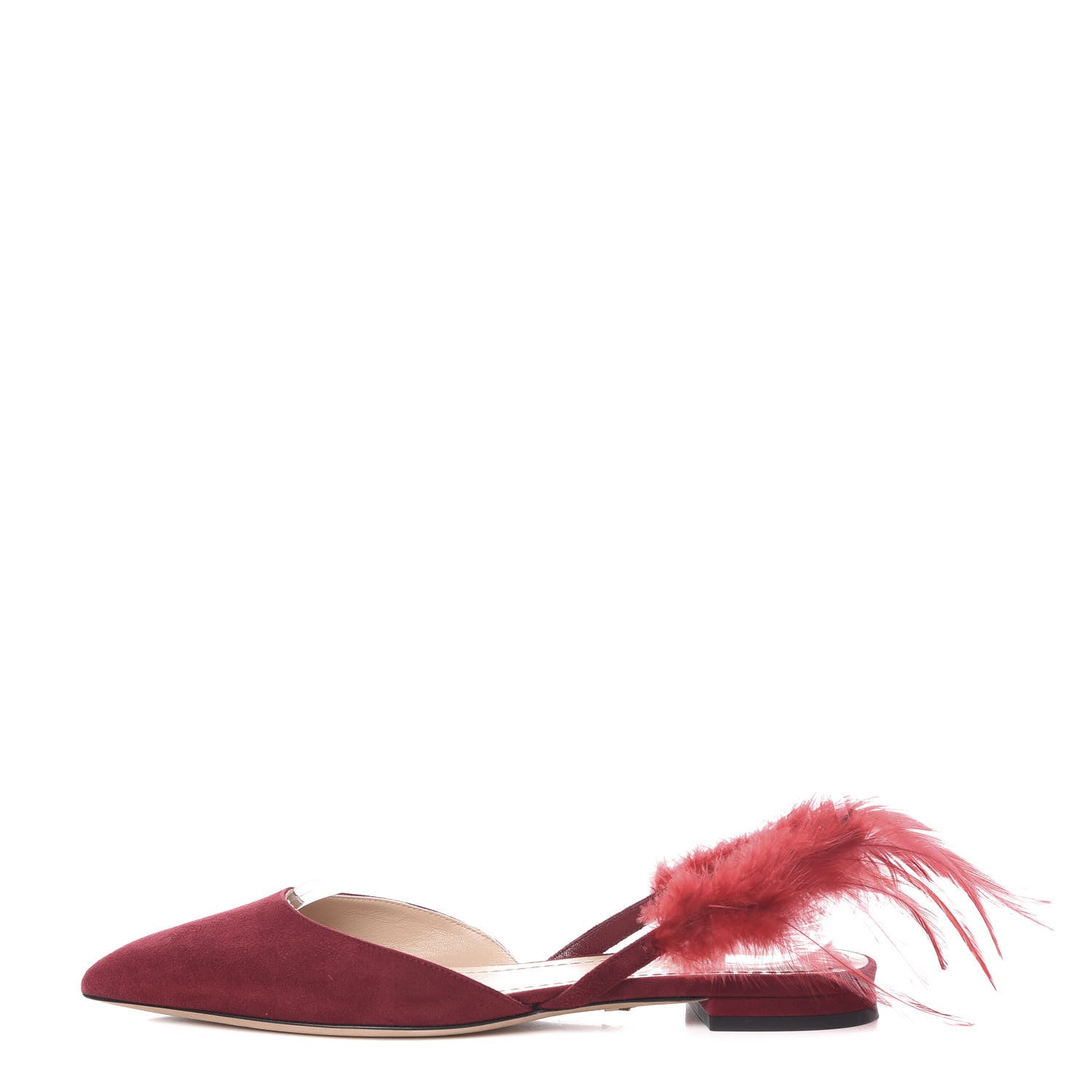 Christian Dior Suede Feather Dior Ethnie Flats 37 Medium Red 1 of 10