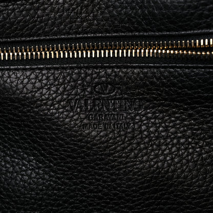 Valentino Garavani Pebbled Calfskin Medium Rockstud Tote Black 6 of 9