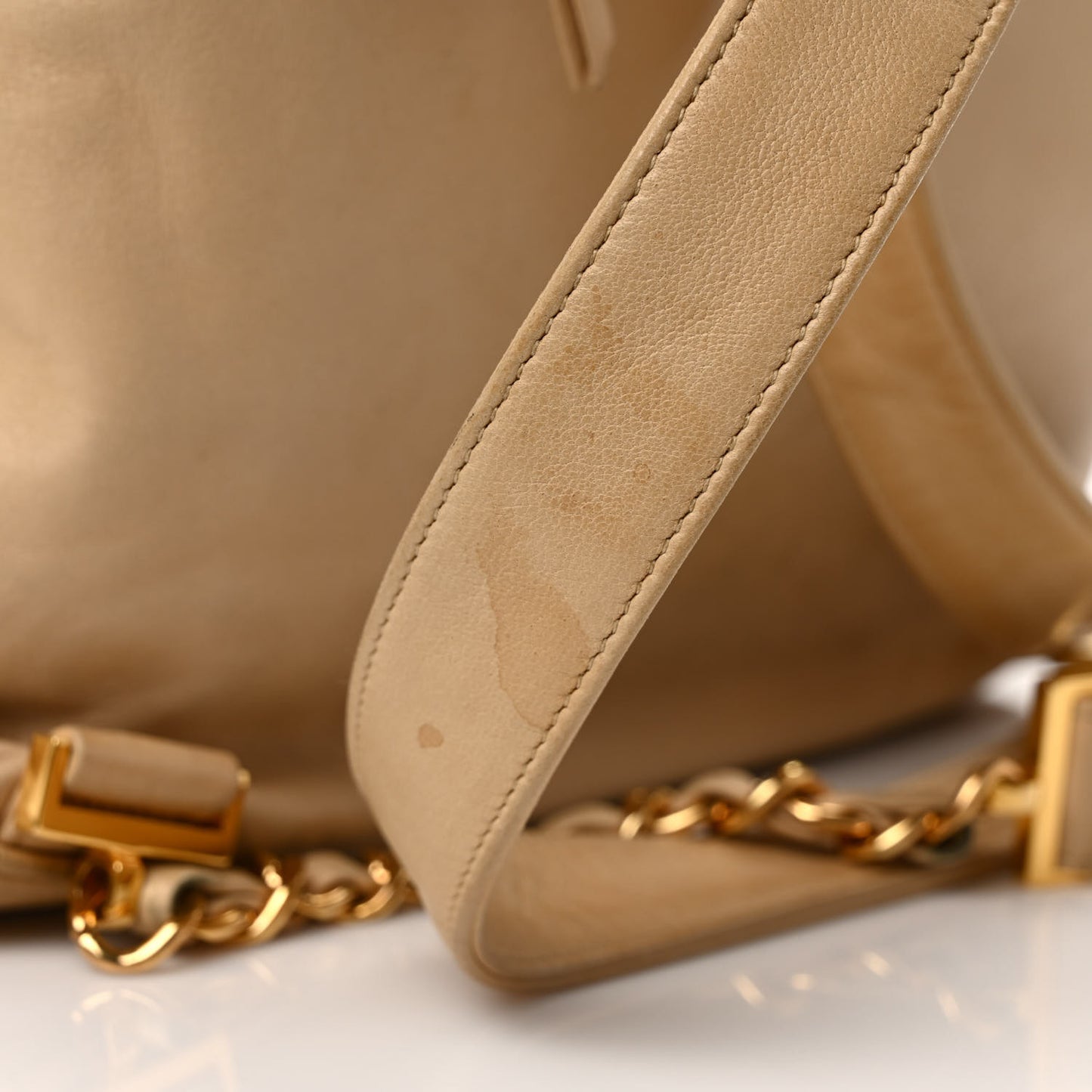 Lambskin Timeless CC Drawstring Backpack Beige