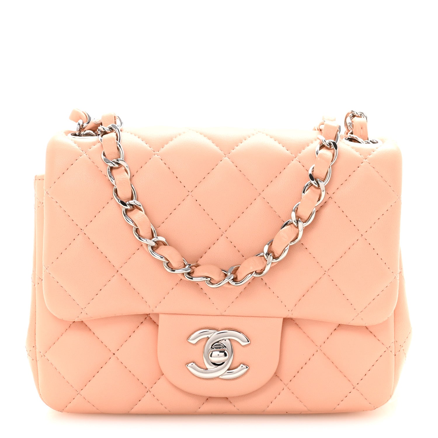 Chanel Lambskin Quilted Mini Square Flap Light Pink 1 of 10