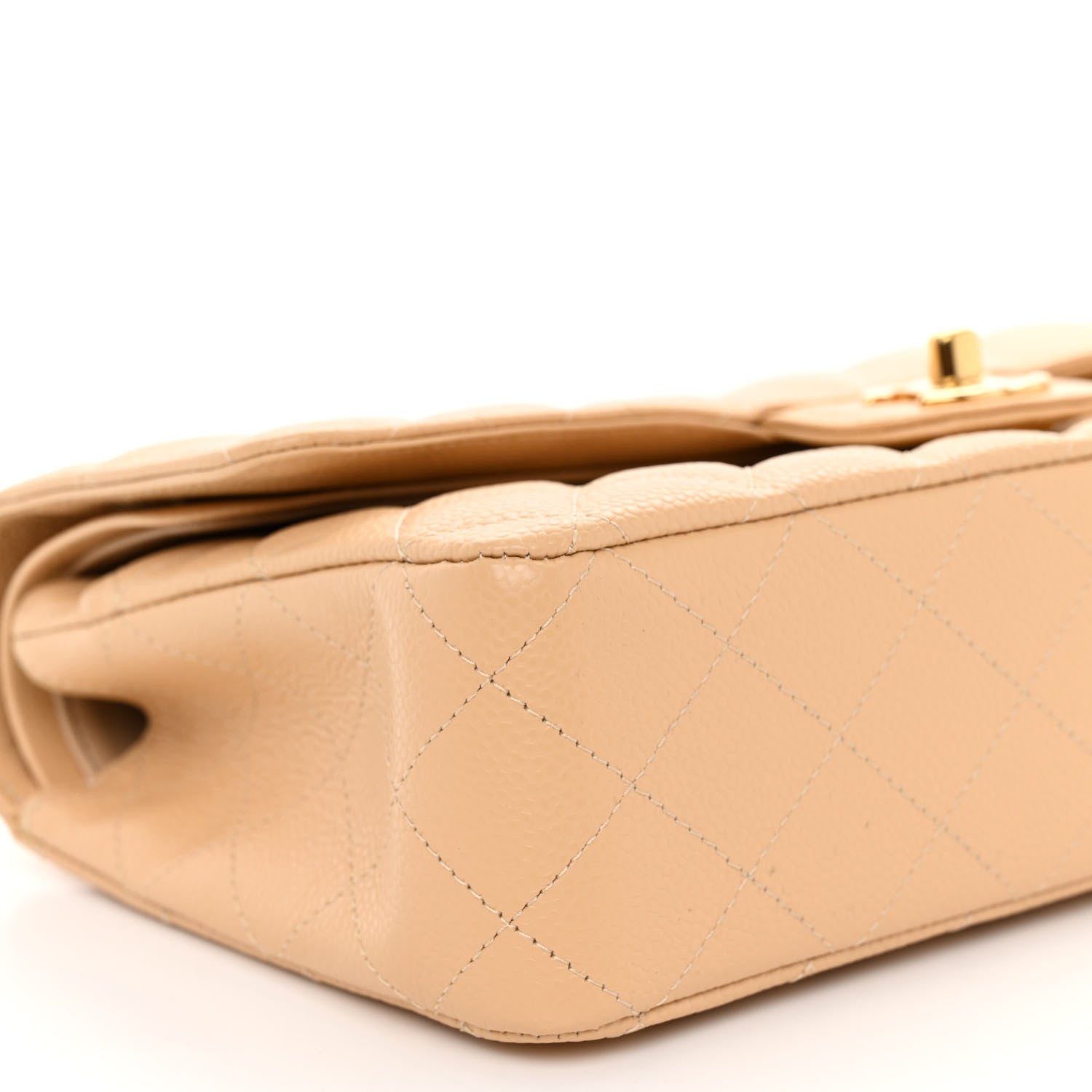 Chanel Caviar Quilted Medium Double Flap Beige 9 of 10