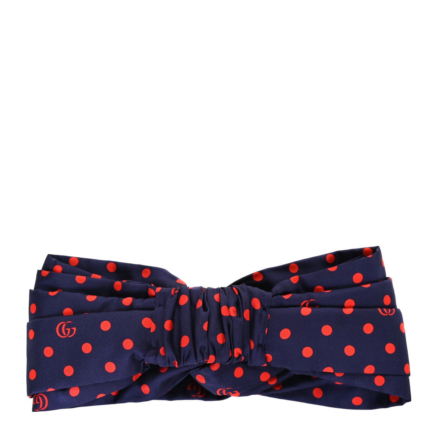 Silk Polka Dot Headband M Blue Red