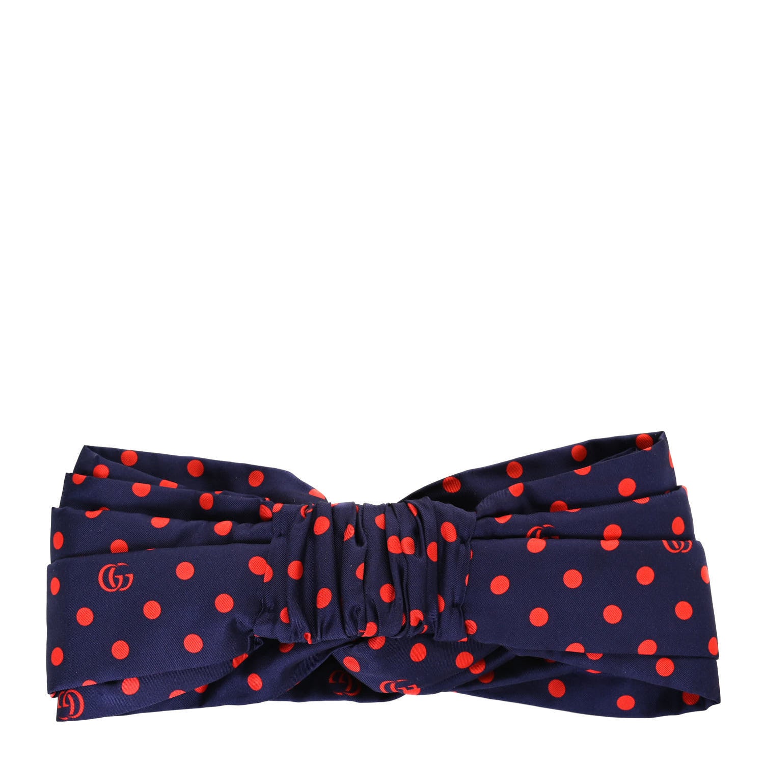 Gucci Silk Polka Dot Headband M Blue Red 1 of 4