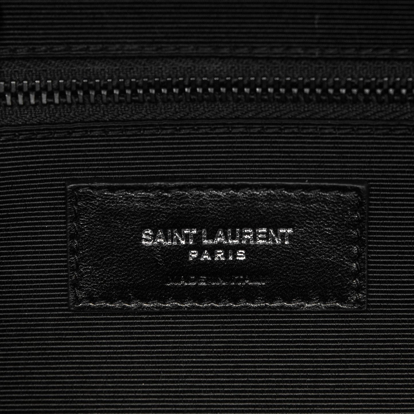 Grain De Poudre Textured Mixed Matelasse Large Triquilt Monogram Monochrome Satchel Black