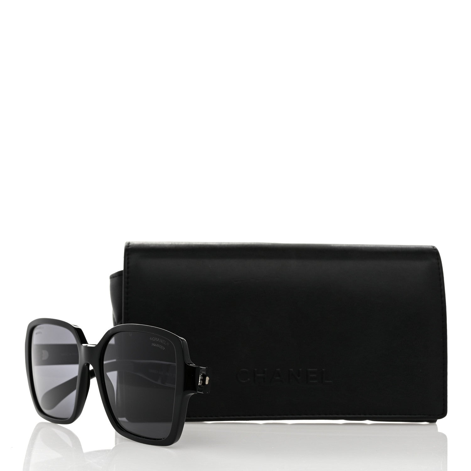 Chanel Acetate Polarized Square Sunglasses 5408 Black 8 of 8