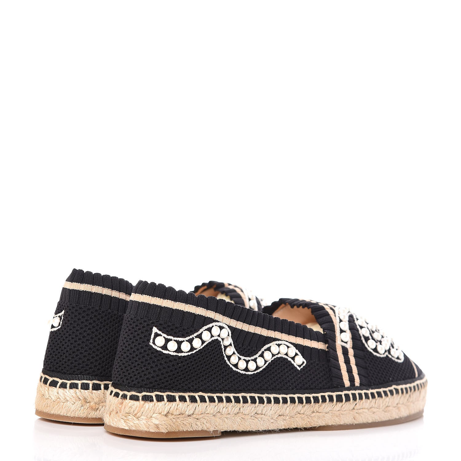 Fendi Knit Pearlescent Espadrille 42 Black 4 of 9