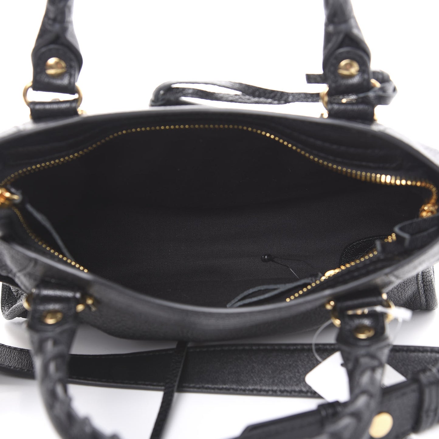 Chevre Gold Metallic Edge Hardware Mini City Black