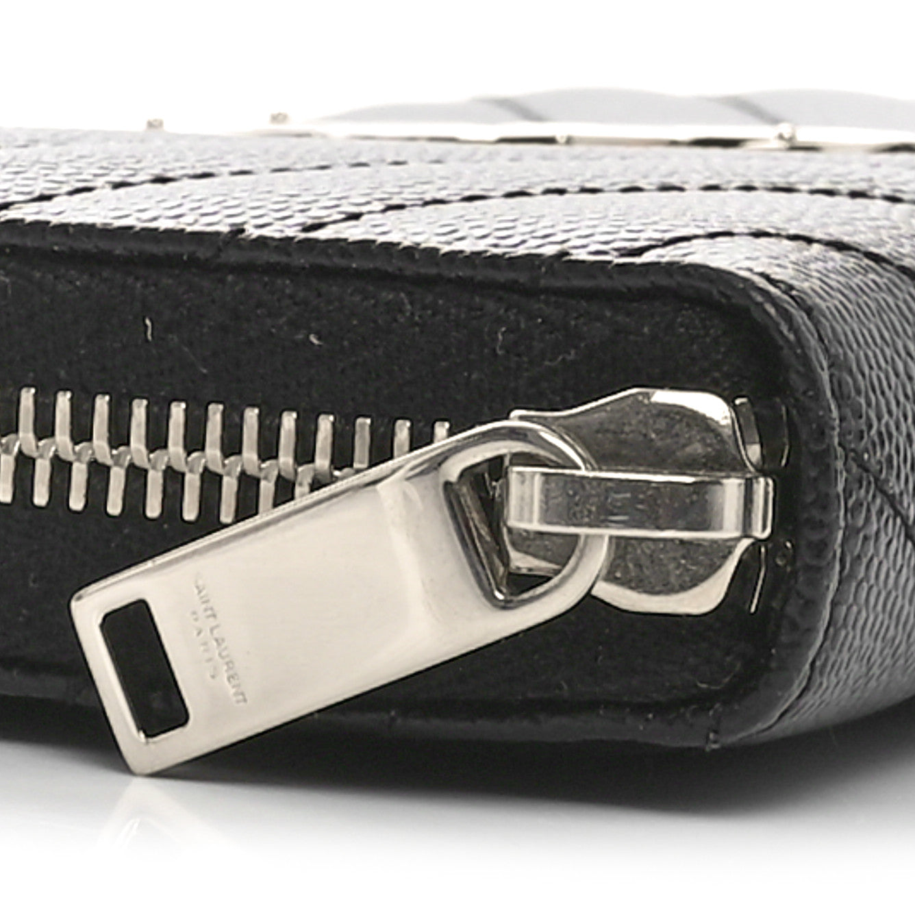 Grain De Poudre Matelasse Chevron Monogram Zip Around Wallet Black