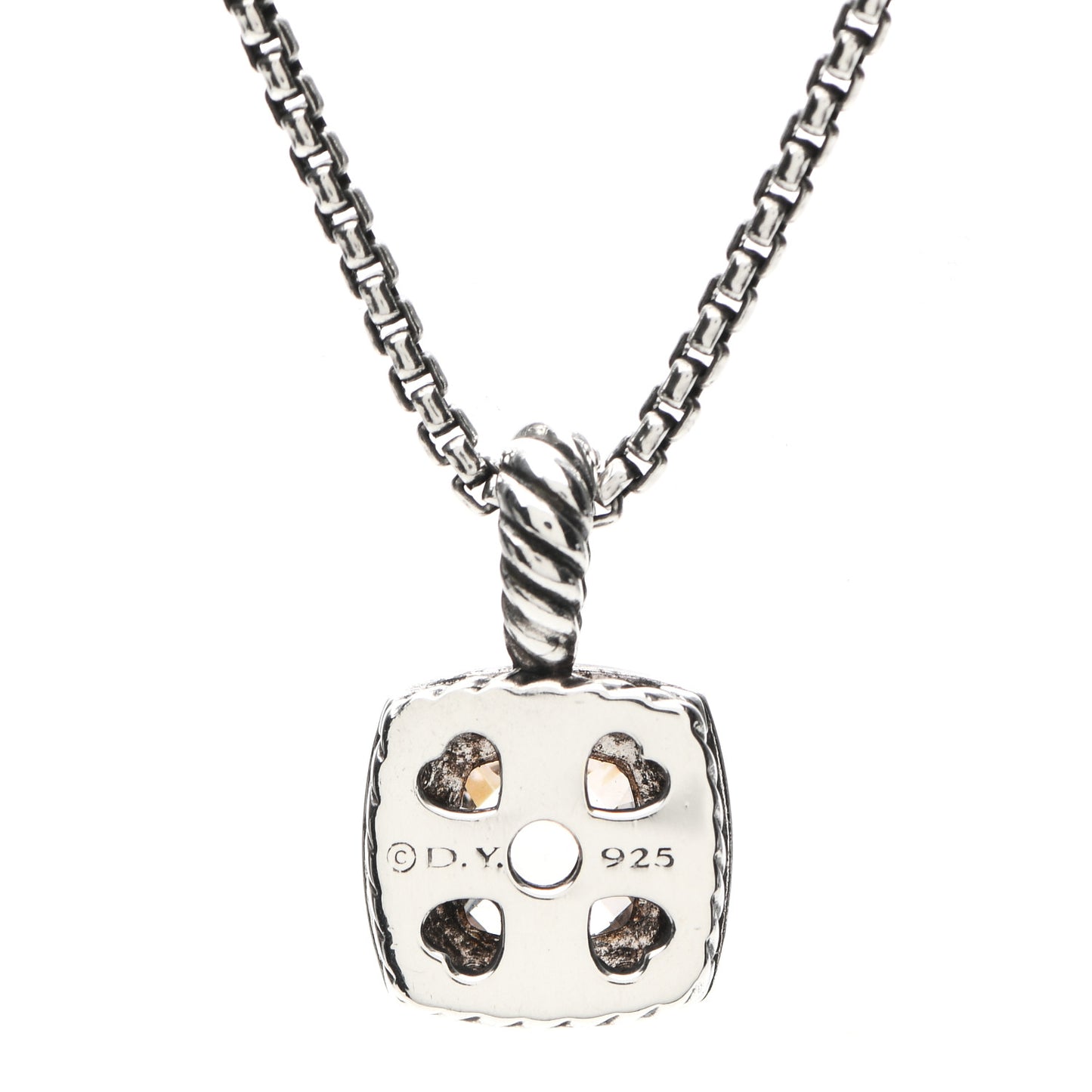 Sterling Silver Diamond Morganite 7mm Petite Albion Pendant Necklace