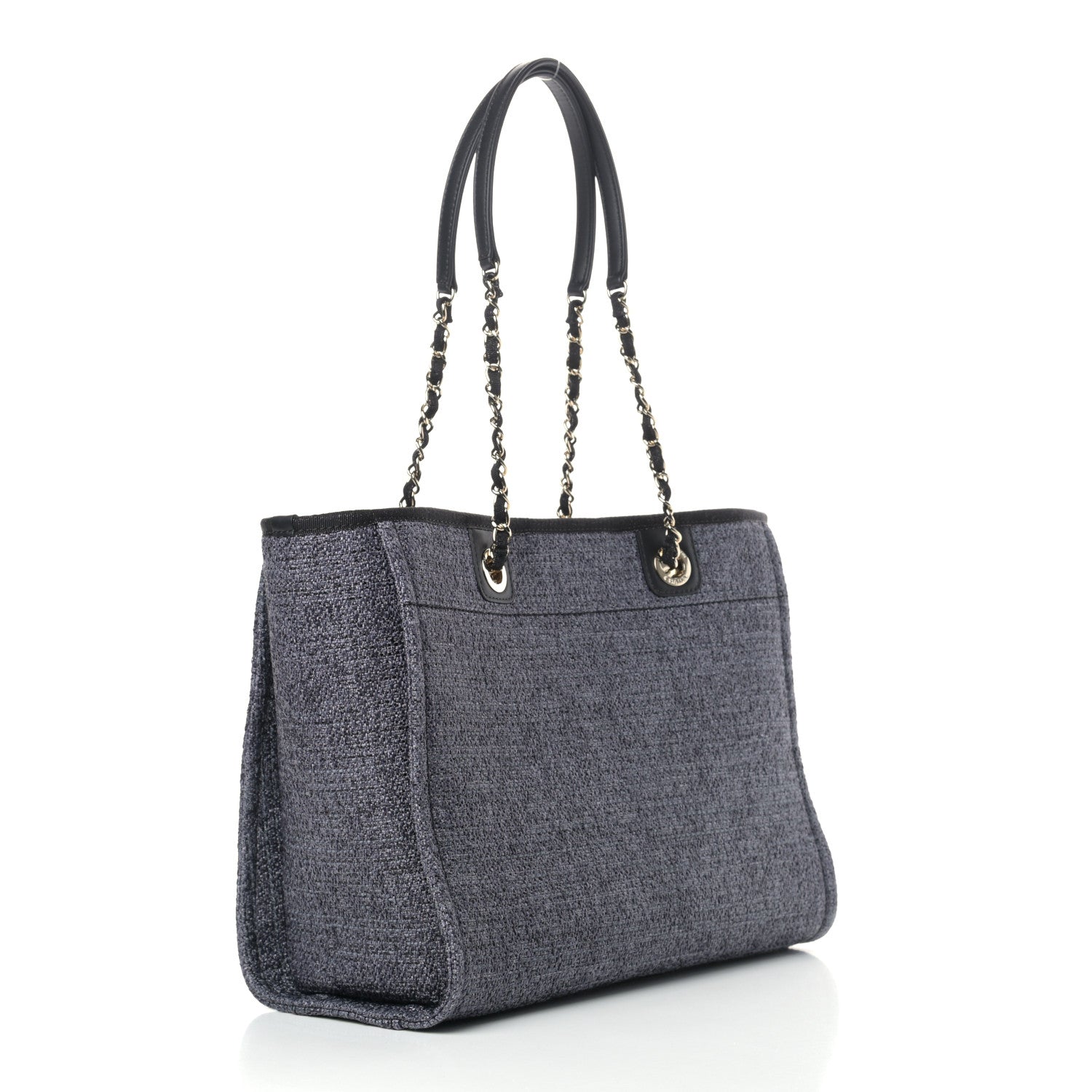 Chanel Lurex Boucle Small Deauville Tote Black 3 of 9