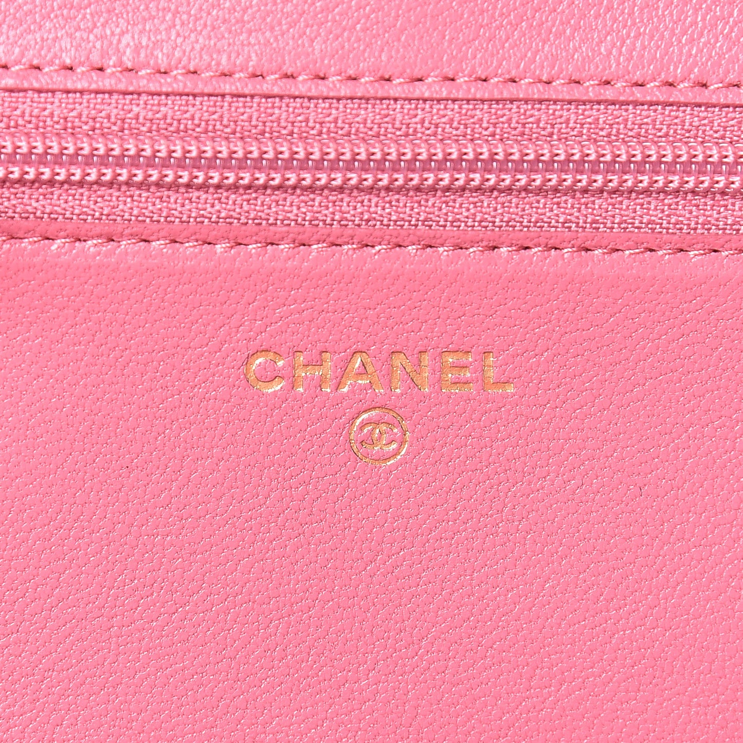 Sheepskin Quilted Mademoiselle Vintage Wallet On Chain WOC Dark Pink