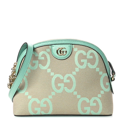 Gucci Monogram Jumbo GG Textured Dollar Calfskin Small Ophidia Dome Shoulder Bag Beige Pepperlight Mint 1 of 10