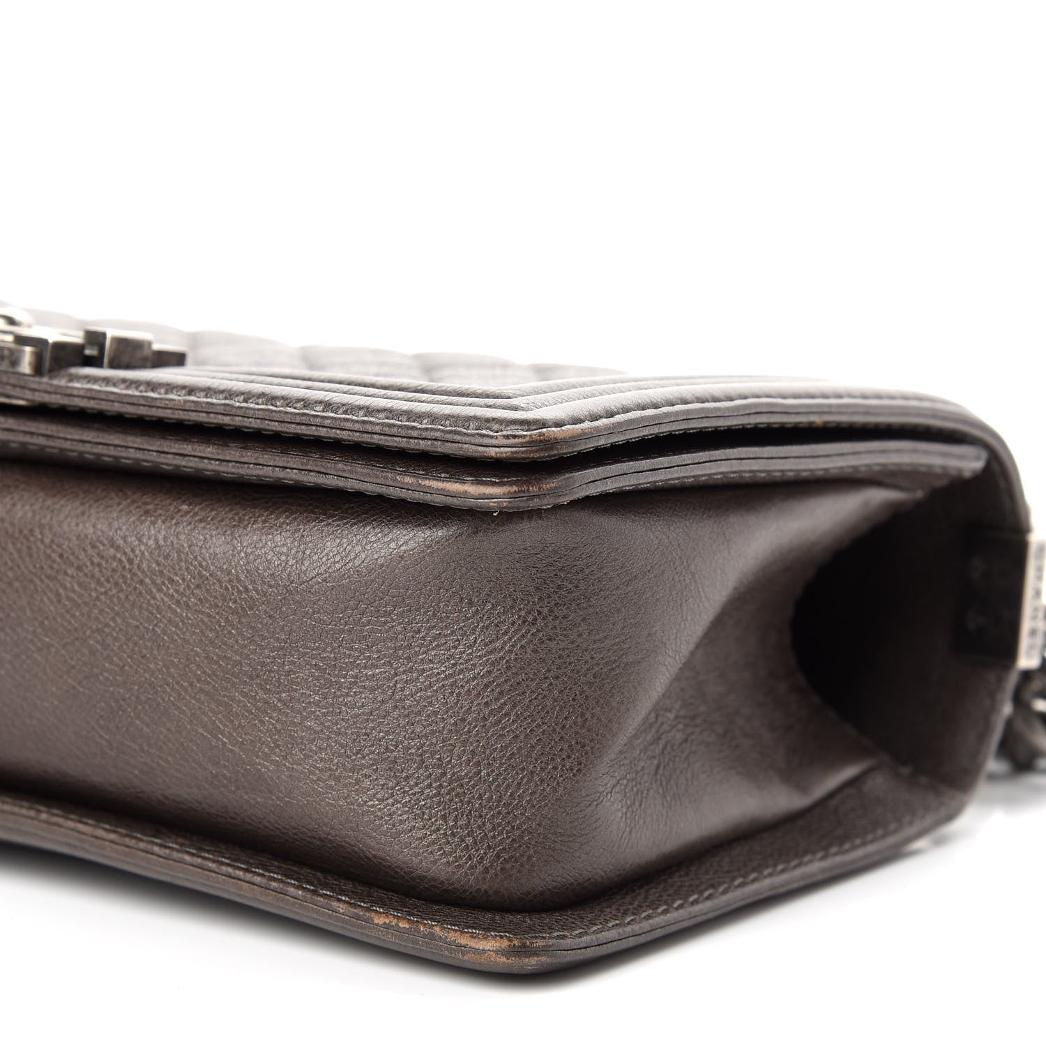 Chanel Metallic Calfskin Quilted Medium Boy Flap Dark Silver 8 of 8