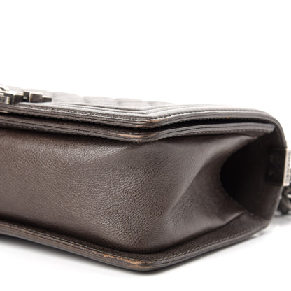 Chanel Metallic Calfskin Quilted Medium Boy Flap Dark Silver 8 of 8