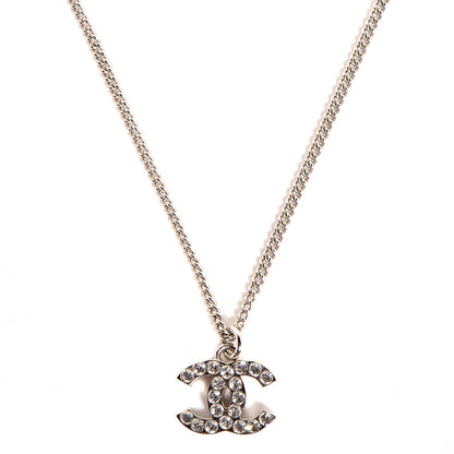 Chanel Crystal CC Timeless Necklace Silver 1 of 5