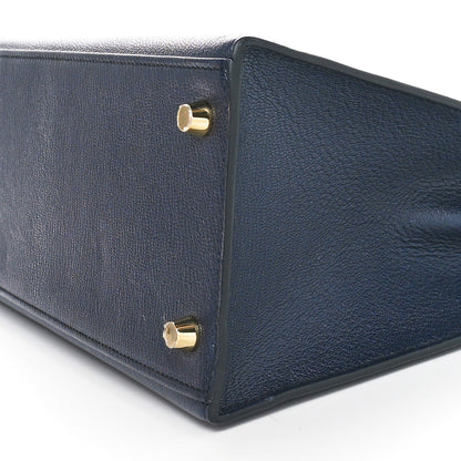 Hermes Chevre Chamkila Horseshoe Kelly Sellier 28 Bleu Indigo 10 of 11