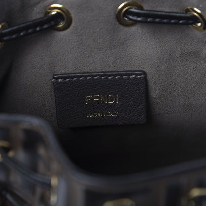Fendi Vitello Liberty F is Fendi Bi-Color FF 1974 Embossed Mini Mon Tresor Bucket Bag Maya Black 8 of 9