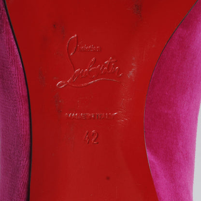 Christian Louboutin Velvet Gine Flats Grenadine 42 6 of 7