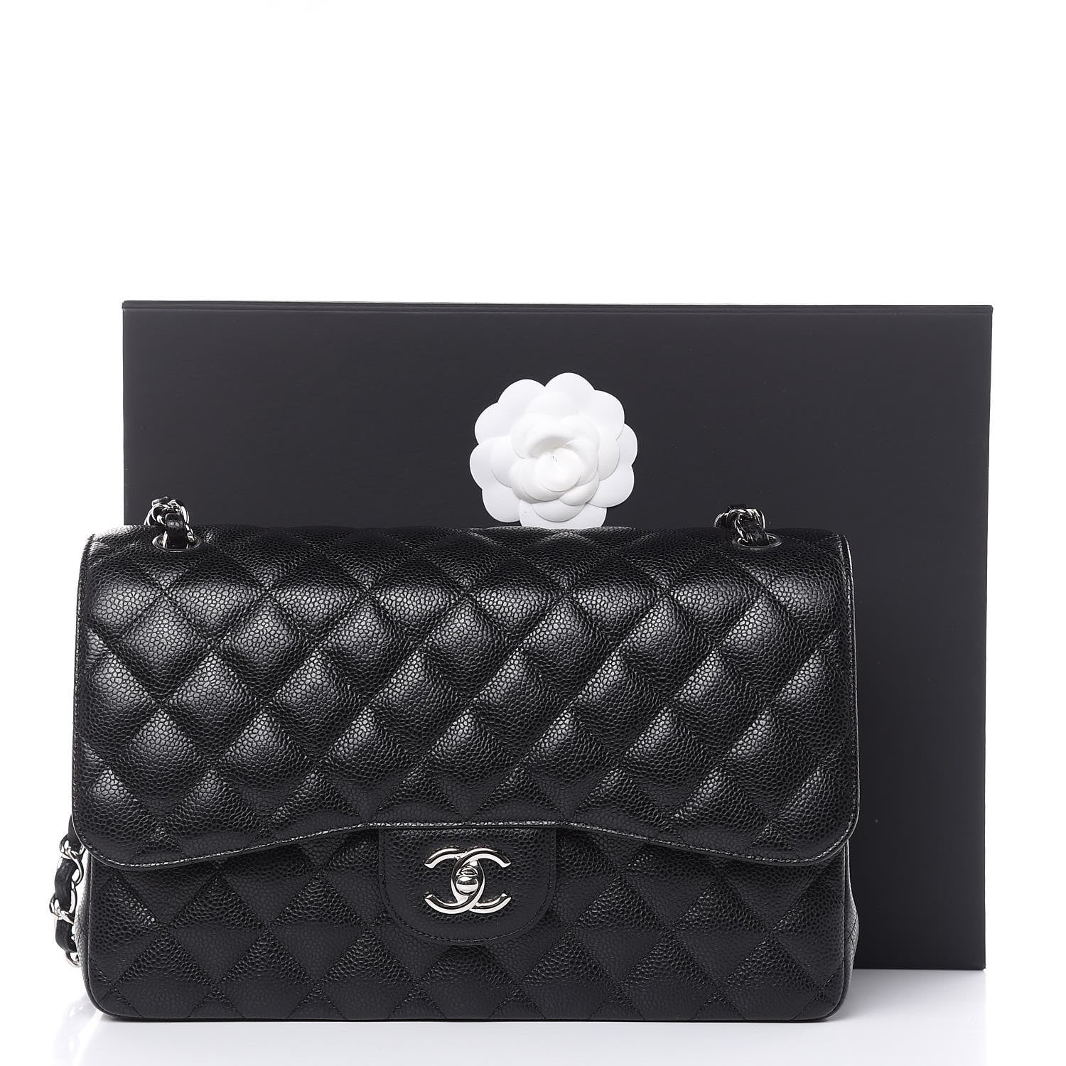 Chanel Caviar Quilted Jumbo Double Flap Black 10 of 10