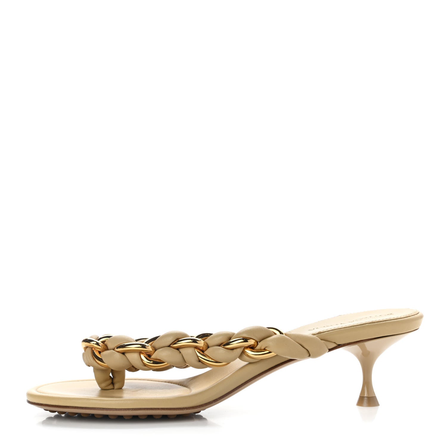 Bottega Veneta Nappa Dot Sandals 38.5 Cane Sugar 1 of 7