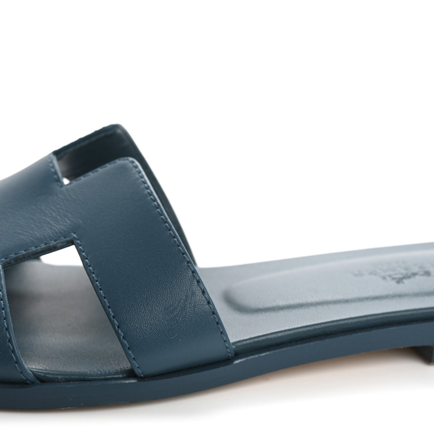 Calfskin Oran Sandals 37 Bleu Emeraude