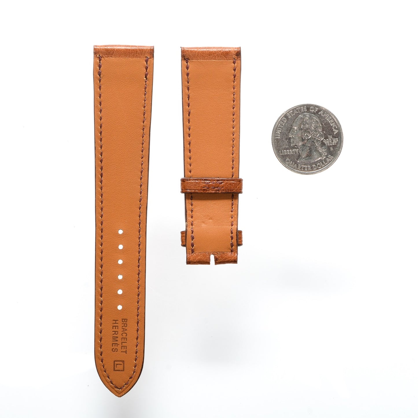 Ostrich Heure H Hour Watch MM Strap Cognac