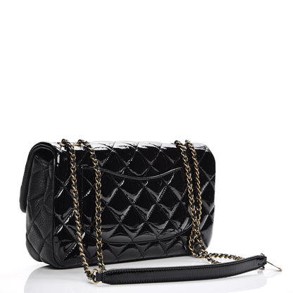 Chanel Patent Goatskin Quilted Medium CC Eyelet Flap Black 3 of 9
